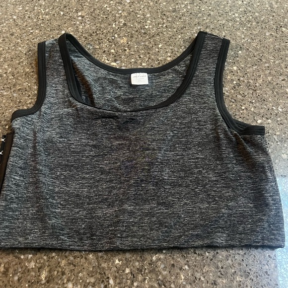 Janest x Gnile Gray and Black Side Closure Plus Size Sports Athletic Bra Top 4XL - Picture 1 of 6